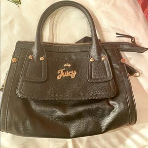 Juicy Couture L Black Leather and Gold Purse NWOT